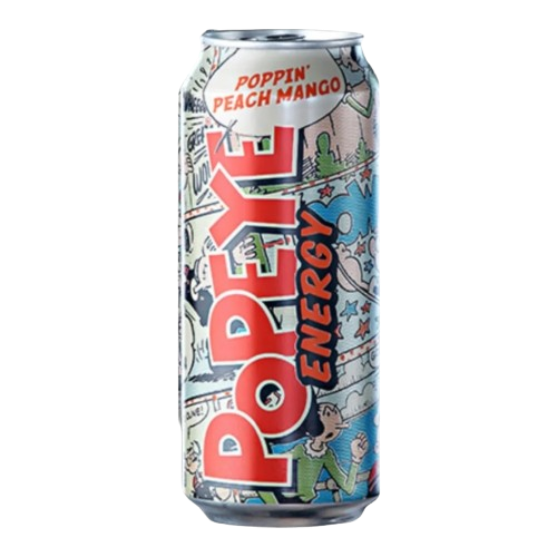 Popeye Energy Drink Poppin Peach Mango