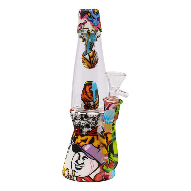 Pink Lava Lamp 9 Inches Silicone Bong
