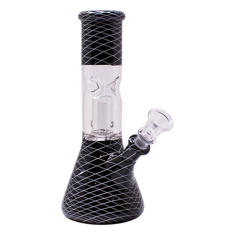 Assorted Color Striped Two Ring Acrylic Bong 10 Inches
