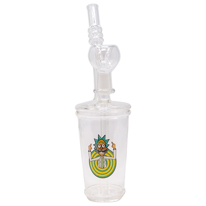 Rick One Finger Salute Glass Bong 9 inches