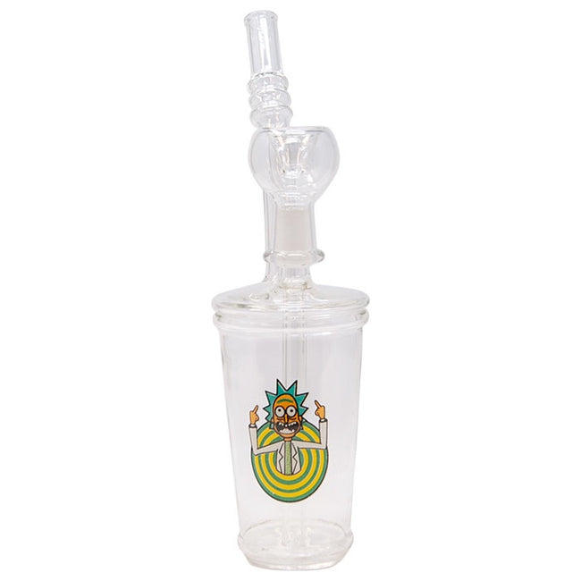 Rick One Finger Salute Glass Bong 9 inches