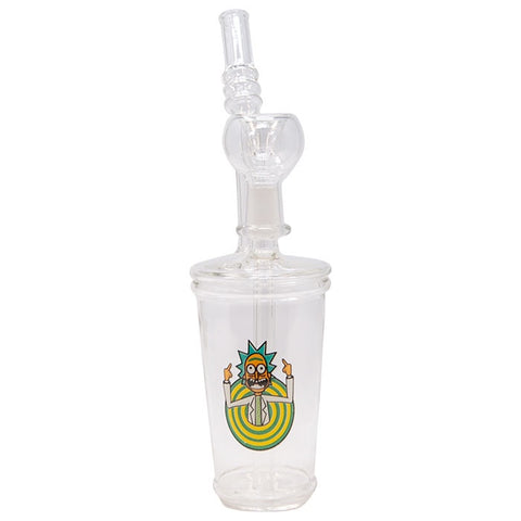 Assorted Color Striped Two Ring Acrylic Bong 10 Inches