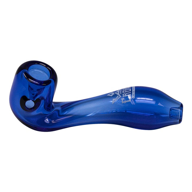 Sky Blue Crown Glass Sherlock Pipe 4 Inches