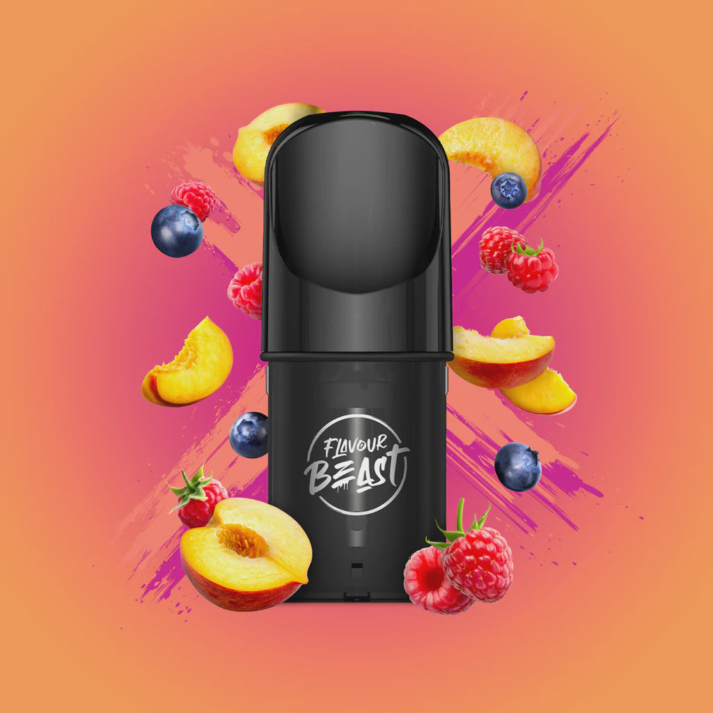 Flavour Beast Pod Pack - Pop'n Peach Berry Vape Corner E-Cig Shop Flavour Beast Pod Pack - Pop'n Peach Berry Vape Corner E-Cig Shop